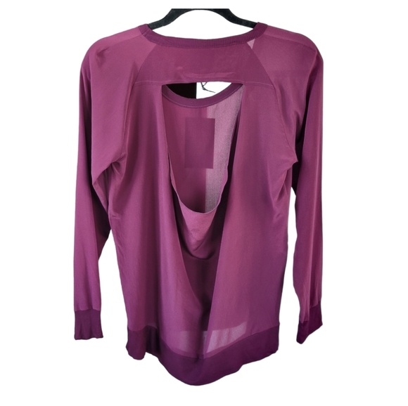 NWOT CHASER Woman's Draped Open Back Raglan Blouse Sz M Cabernet - Picture 3 of 12